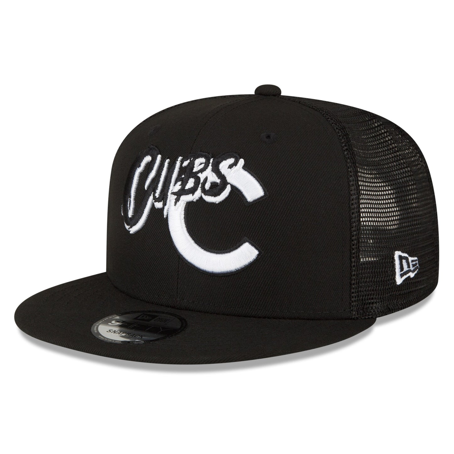 Chicago Cubs New Era Street Trucker 9FIFTY Snapback Hat - Black