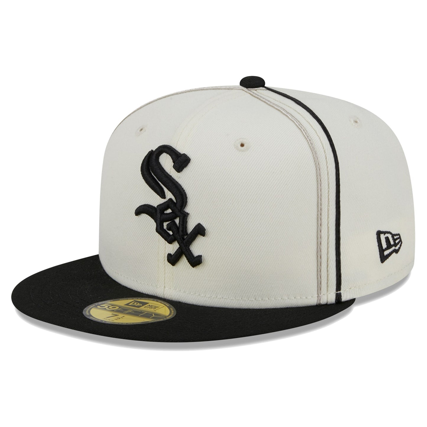 Chicago White Sox New Era Chrome Sutash 59FIFTY Fitted Hat - Cream/Black
