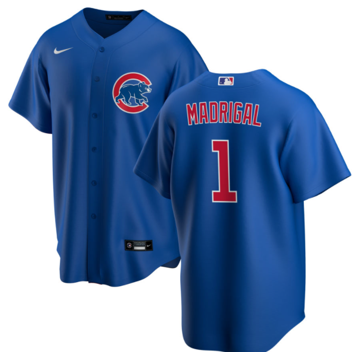 Men's Nick Madrigal Chicago Cubs Blue Alternate Premium Stitch Replica Jersey
