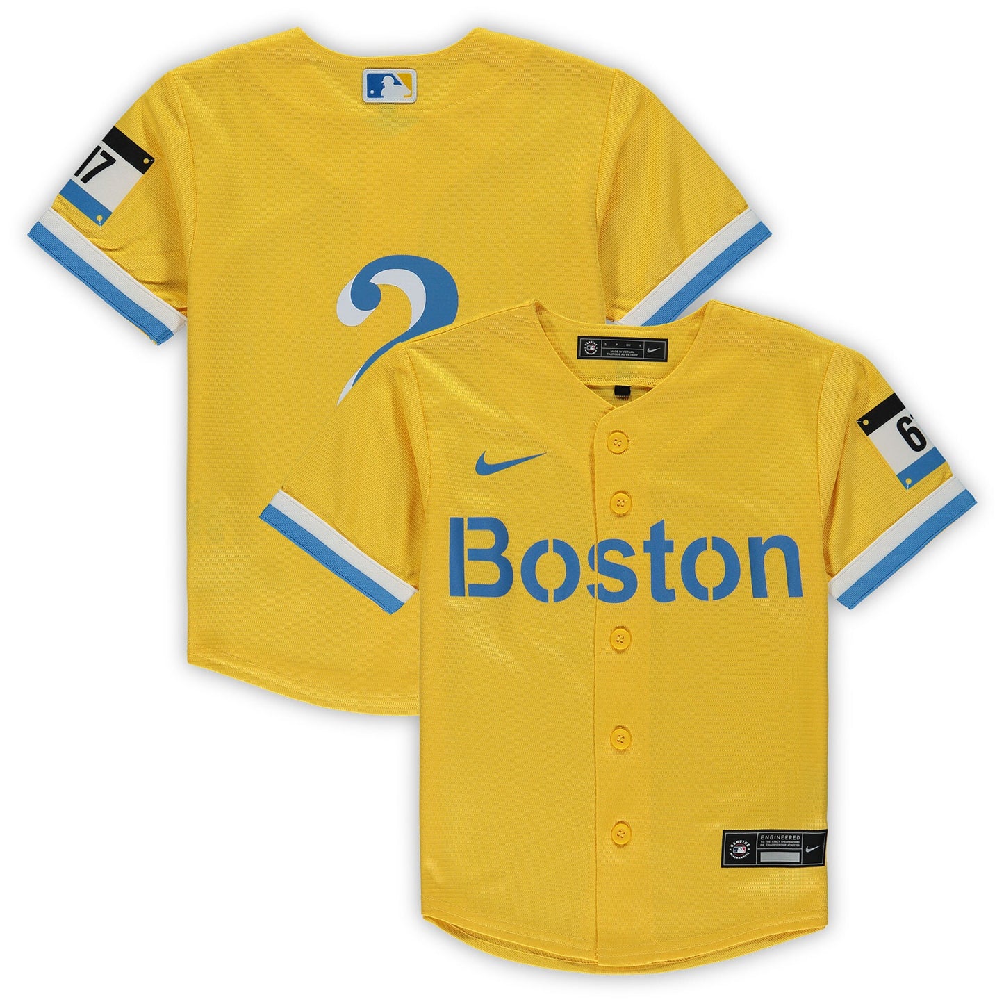 Xander Bogaerts Boston Red Sox Nike Preschool City Connect Script Replica Jersey - Gold