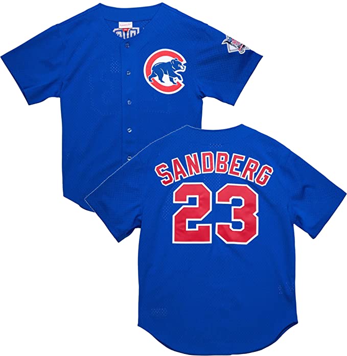 Youth Chicago Cubs Ryne Sandberg Mitchell & Ness Royal Cooperstown Collection Mesh Batting Practice Jersey