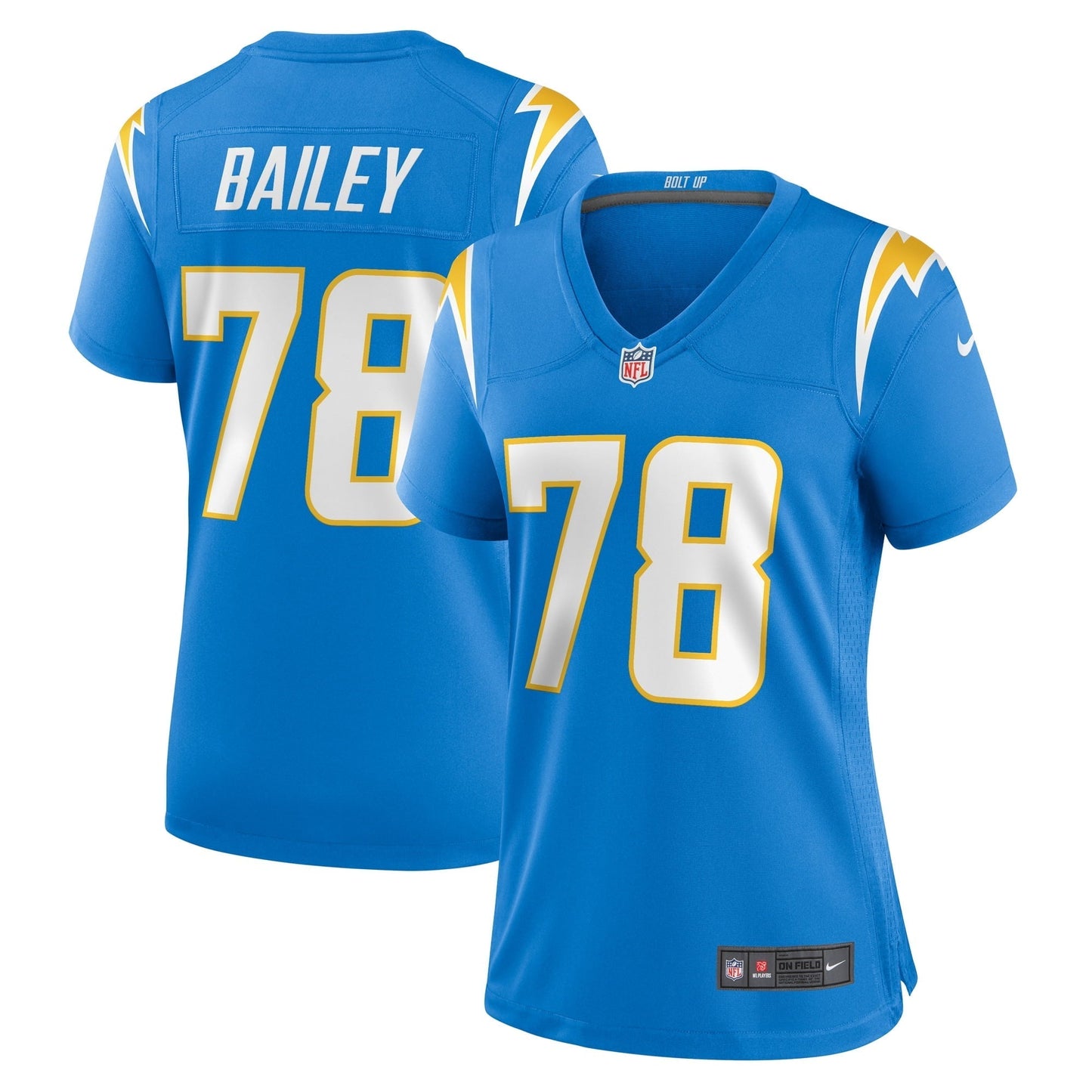 Women's Nike Zack Bailey Powder Blue Los Angeles Chargers Player Game Jersey