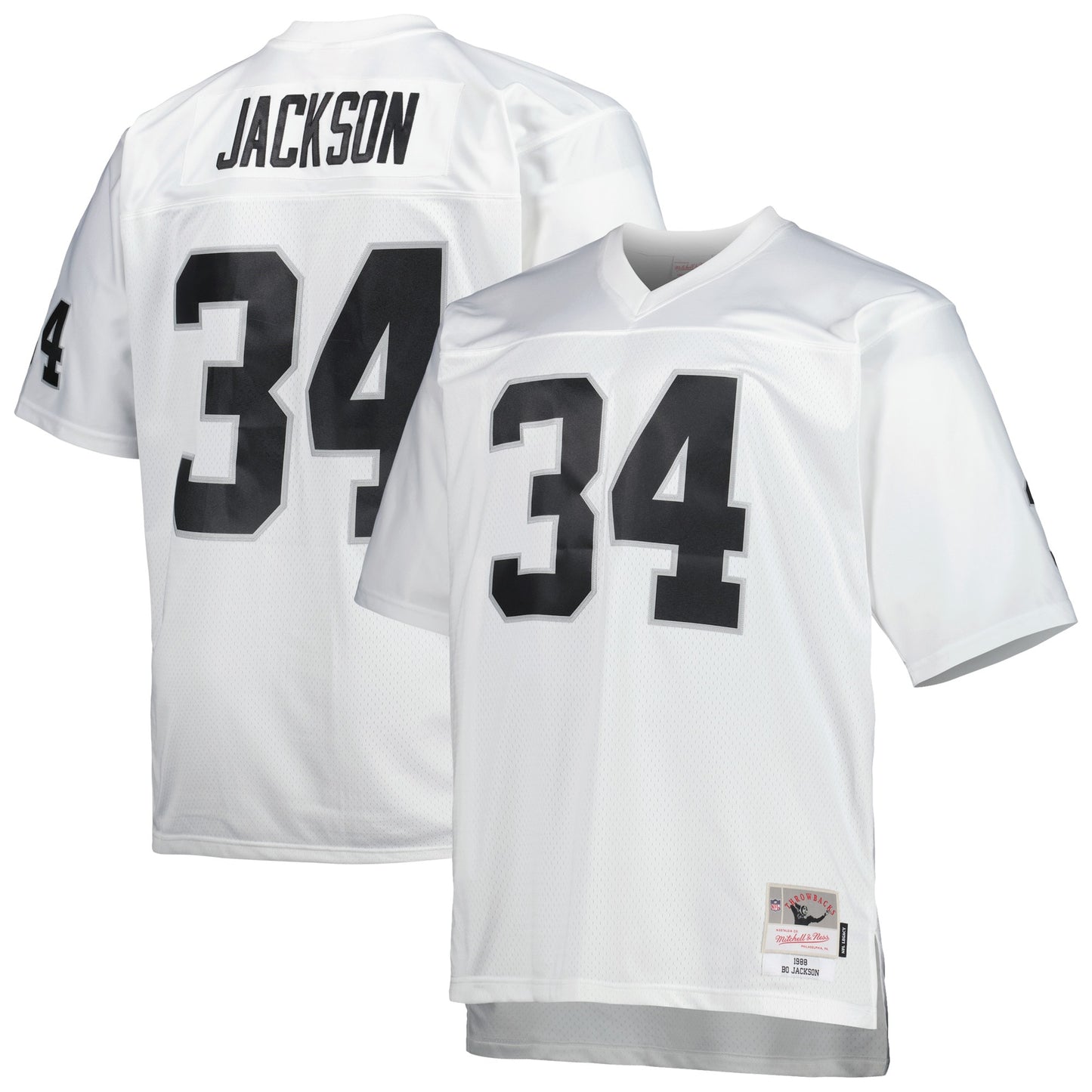 Bo Jackson Las Vegas Raiders Mitchell & Ness Big & Tall 1988 Retired Player Replica Jersey - White
