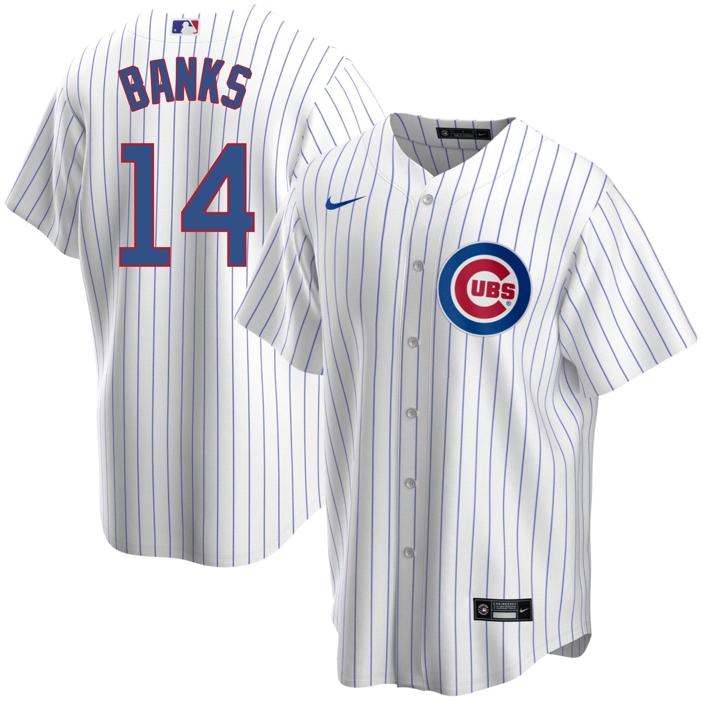 Ernie Banks Chicago Cubs Home Pinstripe Men's Replica Jersey
