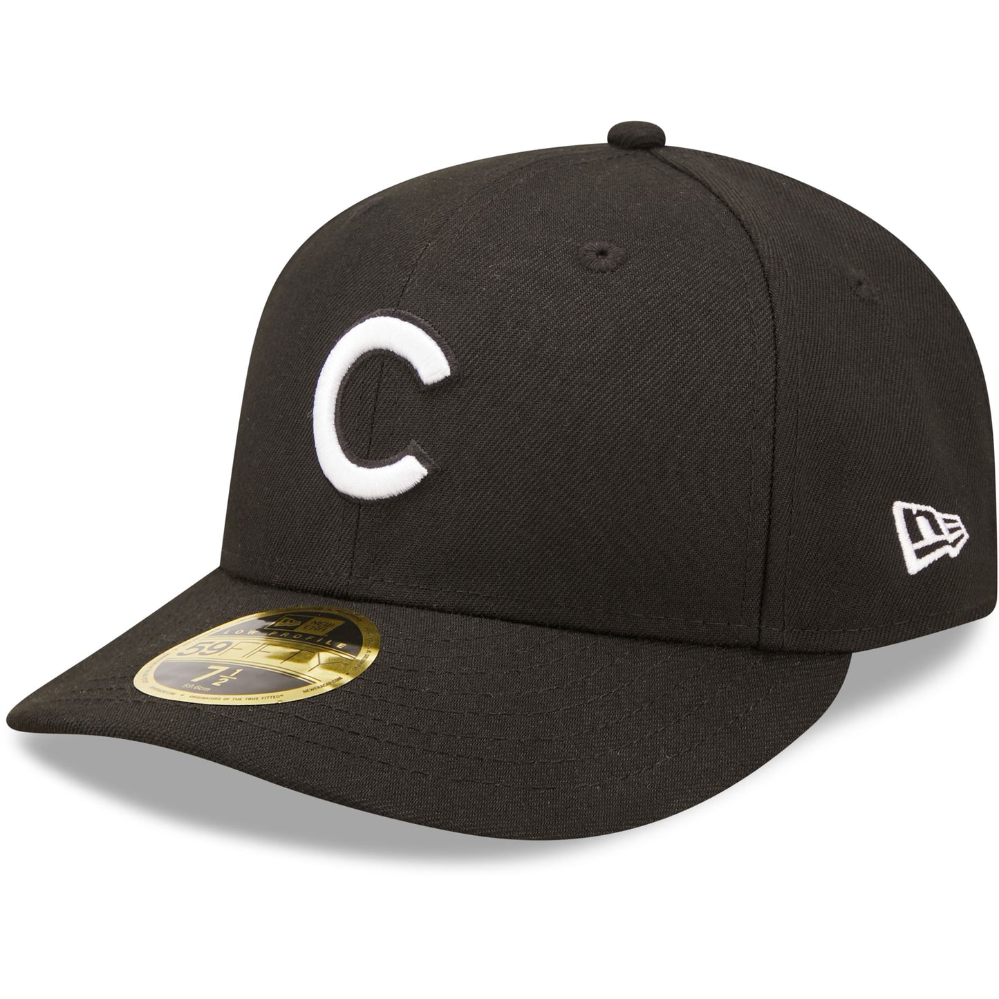 Chicago Cubs New Era Black & White Low Profile 59FIFTY Fitted Hat