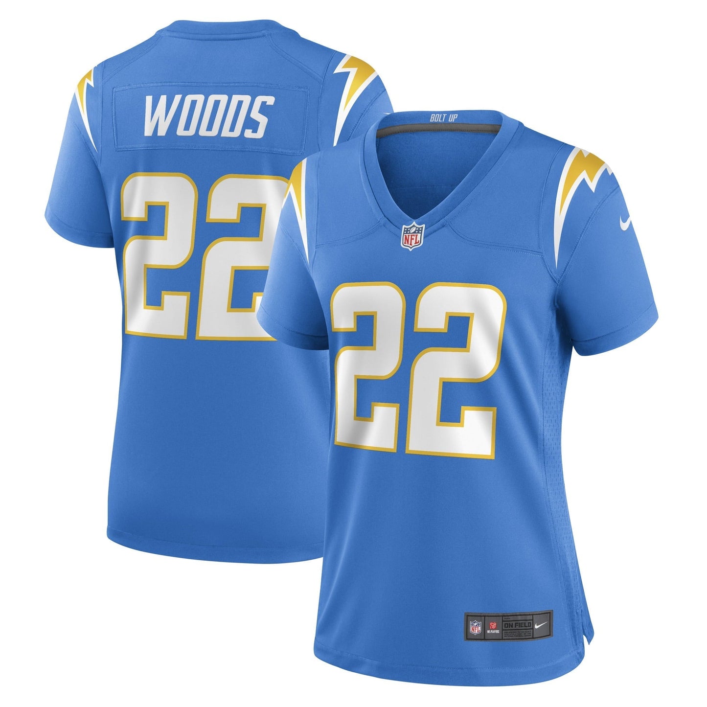 Women's Nike JT Woods Powder Blue Los Angeles Chargers Game Player Jersey