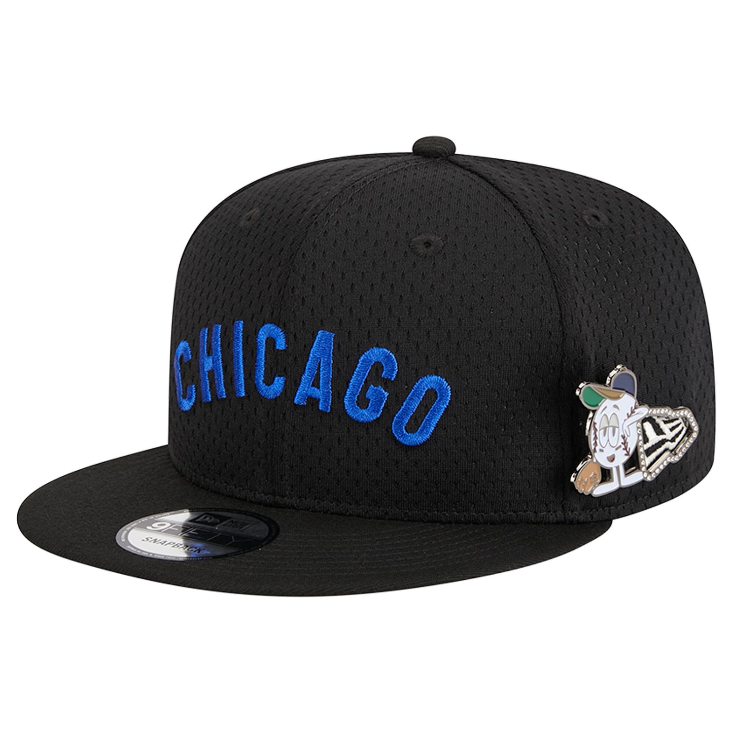 Chicago Cubs New Era Post Up Pin 9FIFTY Snapback Hat - Black