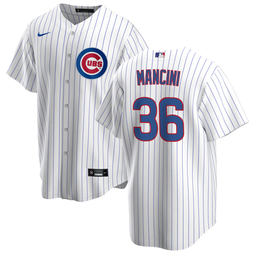 Men's Chicago Cubs Trey Mancini Premium Twill White Home Replica Jersey