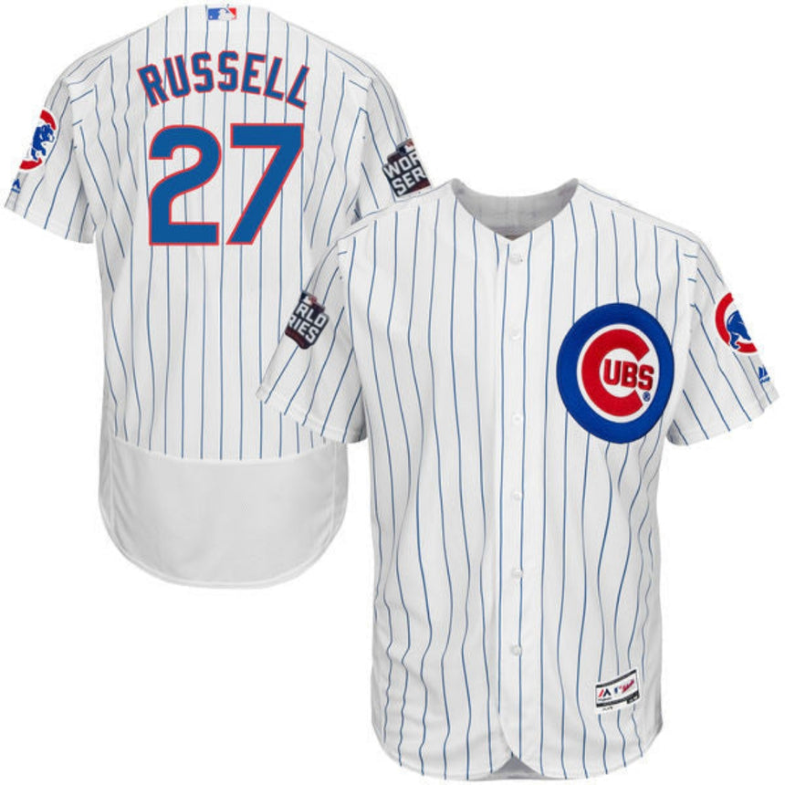 Men's Chicago Cubs Addison Russell 2016 World Series Majestic Home White/Royal Flex Base Authentic Collection Player Jersey