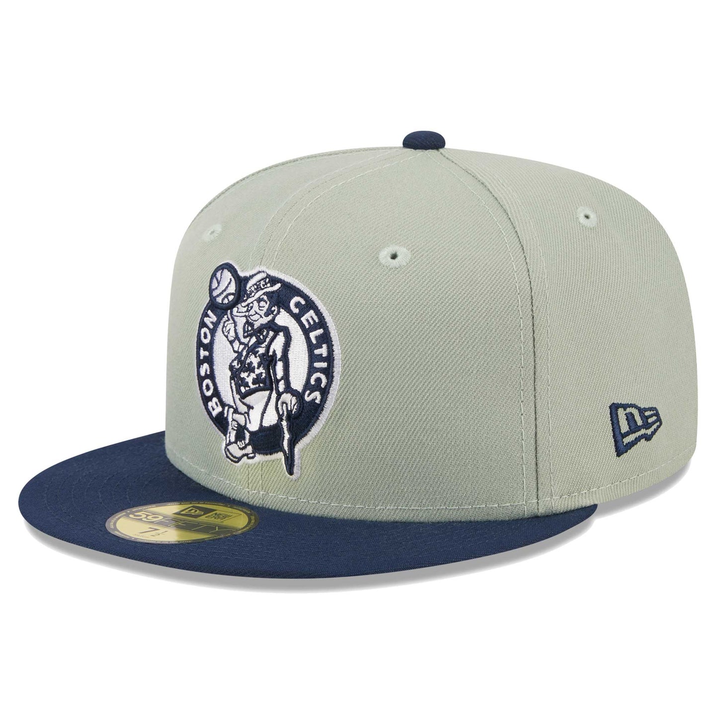 Boston Celtics New Era Two-Tone Color Pack 59FIFTY Fitted Hat - Sage/Navy