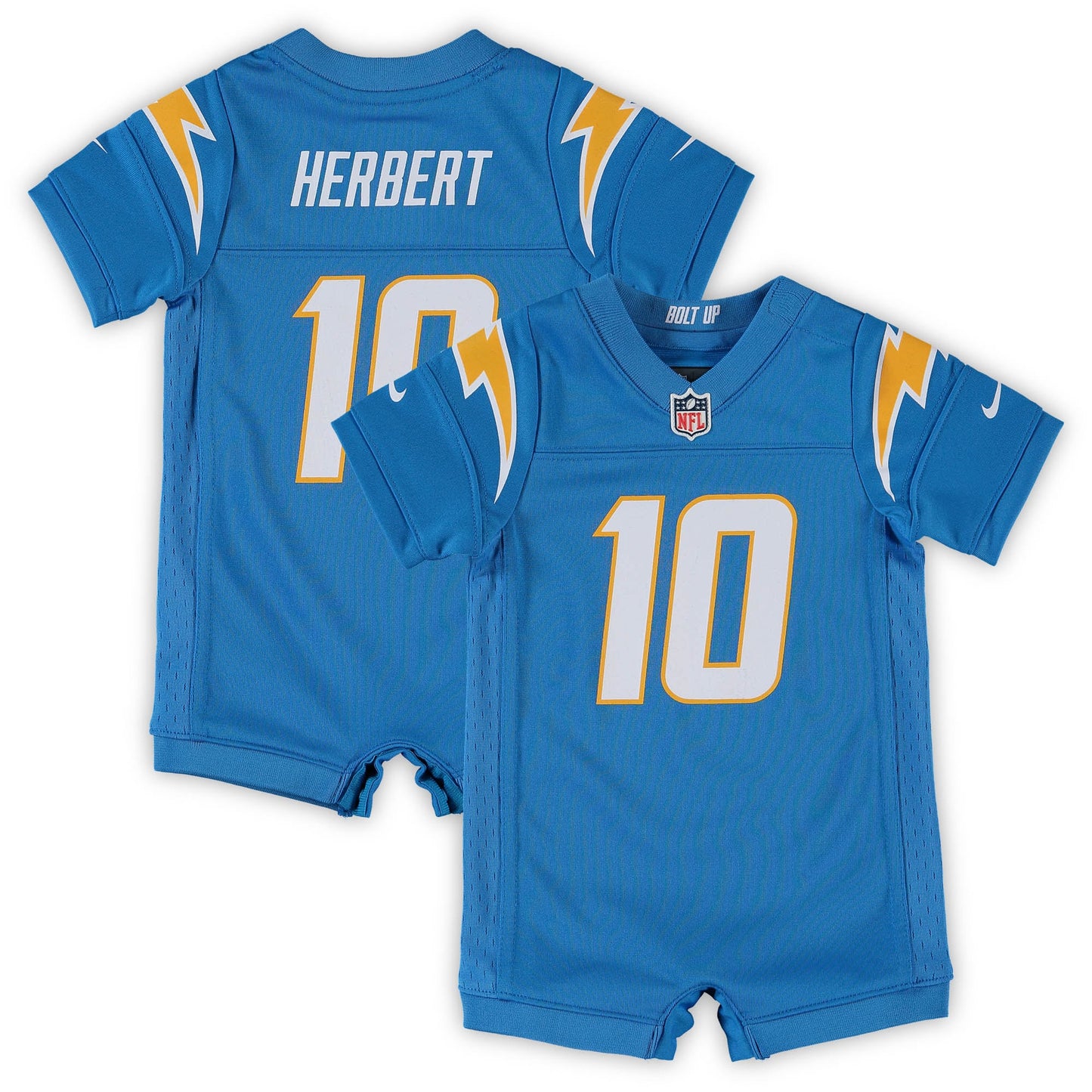 Justin Herbert Los Angeles Chargers Nike Infant Game Romper Jersey - Powder Blue