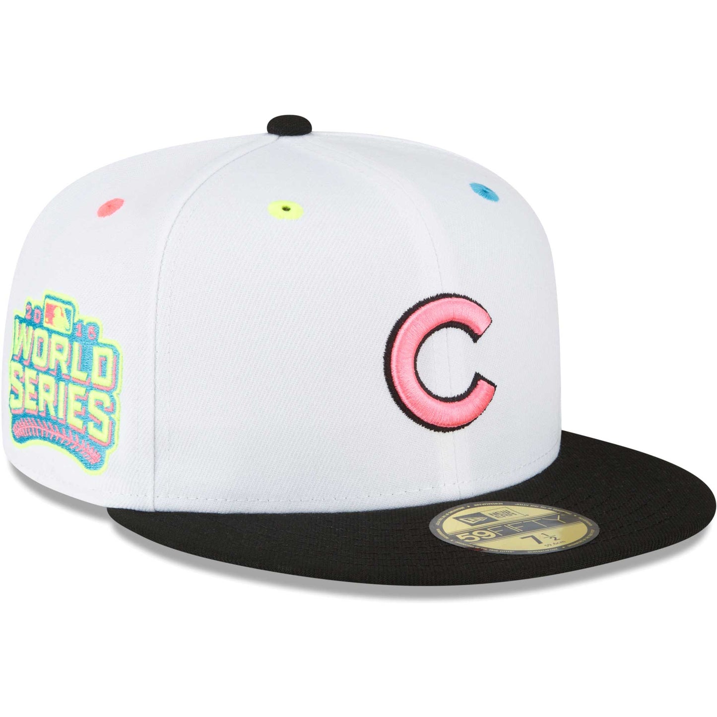 Chicago Cubs New Era Neon Eye 59FIFTY Fitted Hat - White