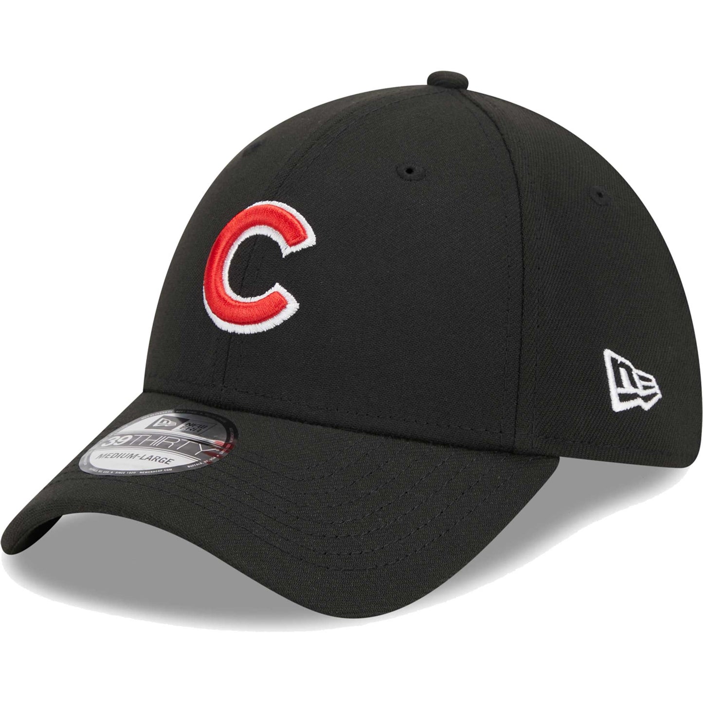 Chicago Cubs New Era Logo 39THIRTY Flex Hat - Black