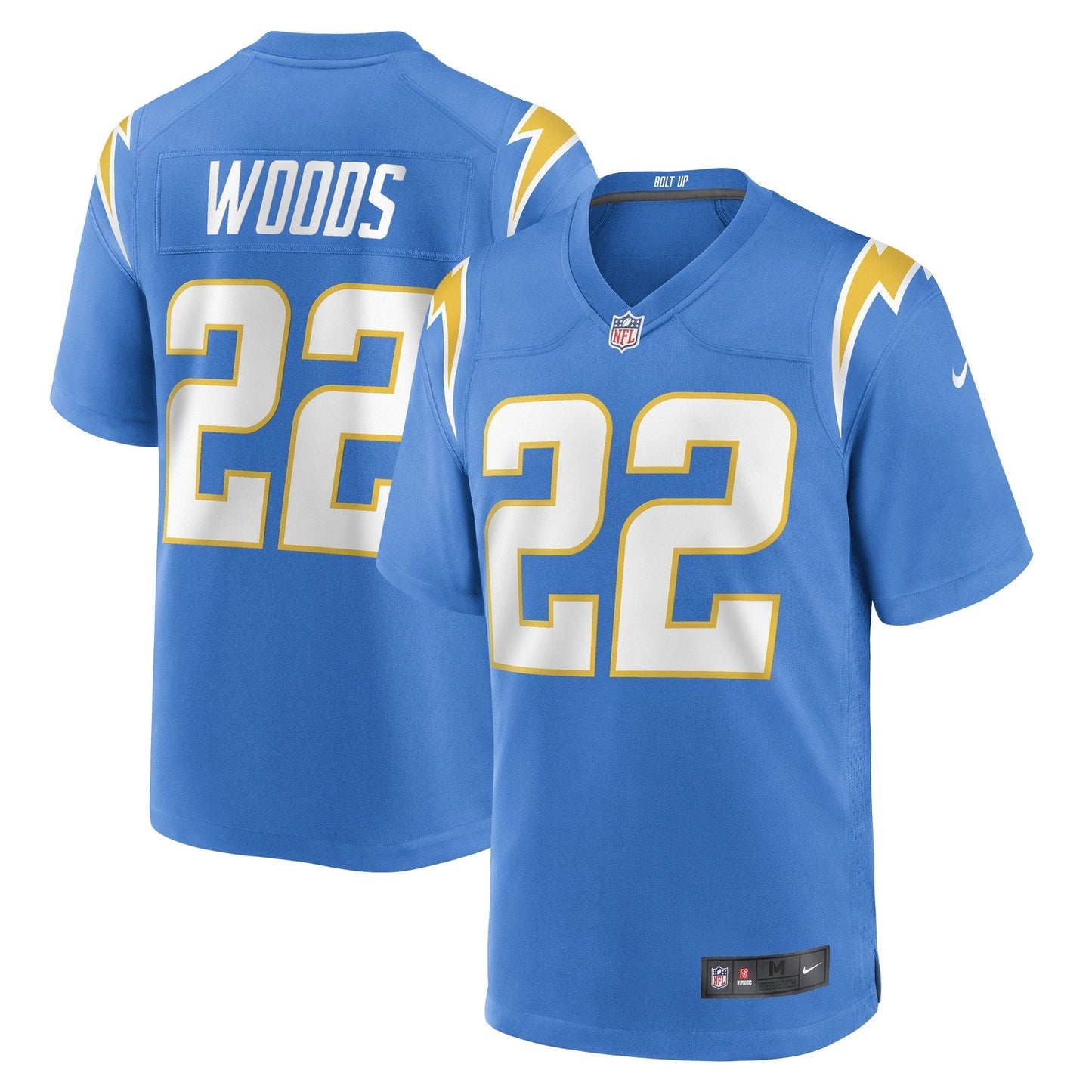 Men's Nike JT Woods Powder Blue Los Angeles Chargers Game Player Jersey