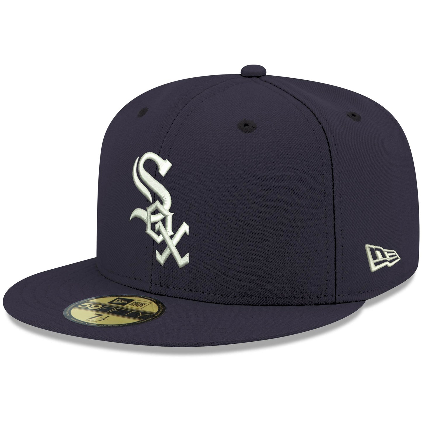 Chicago White Sox New Era White Logo 59FIFTY Fitted Hat - Navy