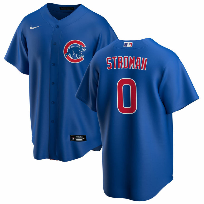 Men's Chicago Cubs Marcus Stroman Alternate Blue Premium Stitch Replica Jersey